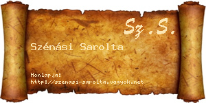 Szénási Sarolta névjegykártya
